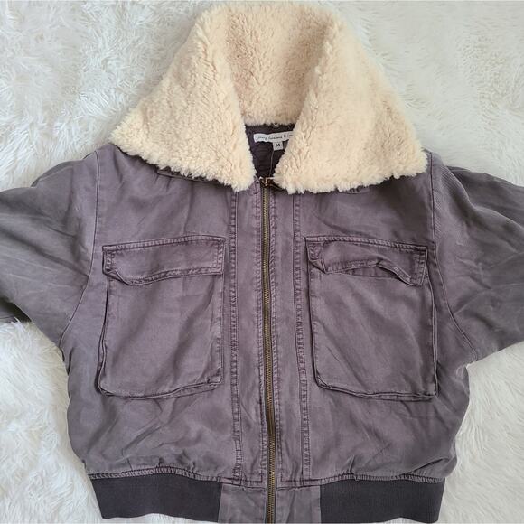 Young Fabulous & Broke Gray Earhart Faux Fur Full Zip Jacket NWT Women's Small - Picture 10 of 11